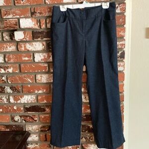 J Jill Navy Pinstripe Wide Leg Pant 10P